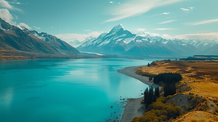 Beautiful view of Mt Cook in New Zealand. 