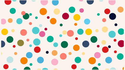 楽しいカラフルなサークル落書きのシームレスなパターン。子供向けの創造的なミニマリスト スタイルのアート背景や水玉模様のトレンディなデザイン。シンプルな子供っぽいパーティーの背景。