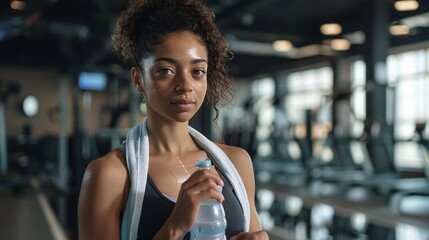 portrait of black woman in the gym