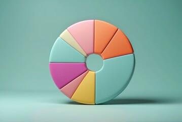 Obraz premium Sleek Analysis: Abstract 3D Minimal Isolated Pie Chart