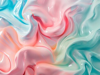 Fototapeta premium Glossy Elegance: Close-Up of Shiny Pastel Paint