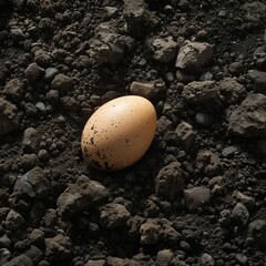 egg on the ground.