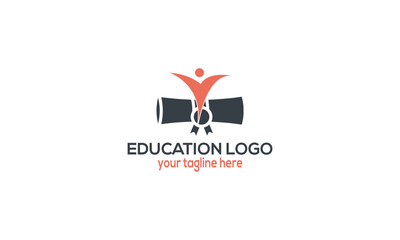 Creative Graduate Toga Hat Pencil for School Education University College Academic Campus logo design.