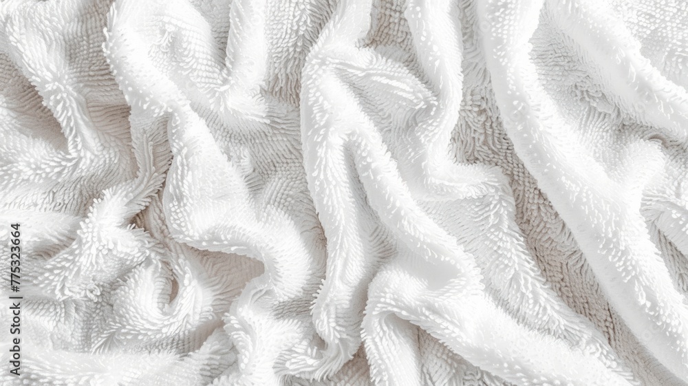 Poster soft white fabric texture close-up - a close-up shot capturing the intricate textures and patterns o