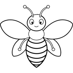 bee vector illustration line art