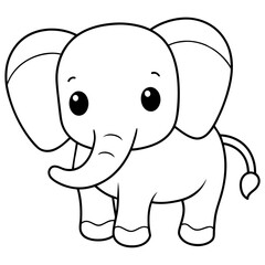 baby elephant cartoon for kids coloring books 