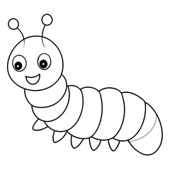 Cute Cartoon Caterpillar Vector