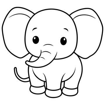 Cute baby elephant image vector
