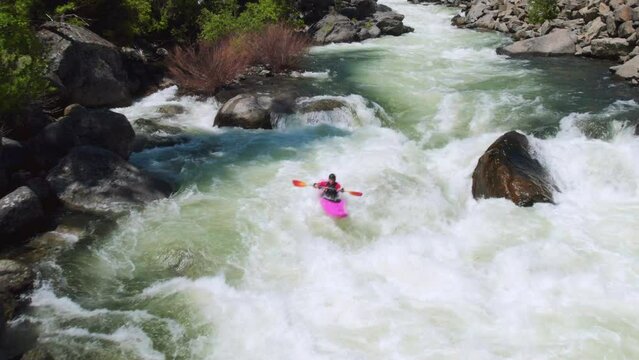 Whitewater Kayaking in Leavenworth Washington Shot by Drone