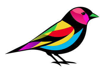 silhouette color image,Finch ,vector illustration,white background