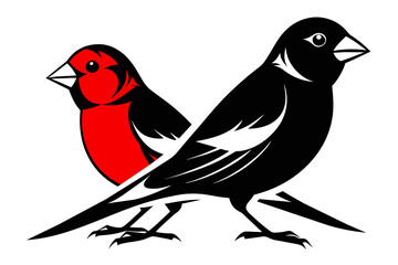 silhouette color image,Finch ,vector illustration,white background