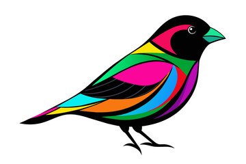 silhouette color image,Finch ,vector illustration,white background
