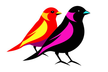 silhouette color image,Finch ,vector illustration,white background