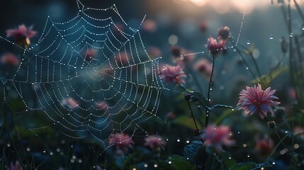 delicate details of a spider's web
