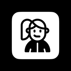 Editable sporty girl with ponytail hairstyle avatar vector icon. User, profile, identity, persona. Part of a big icon set family. Perfect for web and app interfaces, presentations, infographics, etc