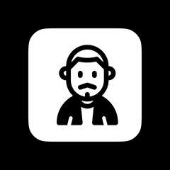 Editable man with buzz haircut and mustache avatar vector icon. User, profile, identity, persona. Part of a big icon set family. Perfect for web and app interfaces, presentations, infographics, etc