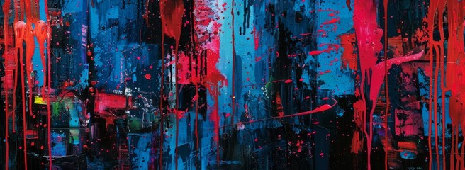 Lively abstract painting dynamic expressionist background display - obrazy, fototapety, plakaty