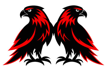 silhouette color image,Hawk ,vector illustration,white background