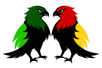 silhouette color image,Hawk ,vector illustration,white background