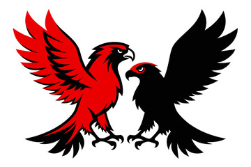 silhouette color image,Hawk ,vector illustration,white background