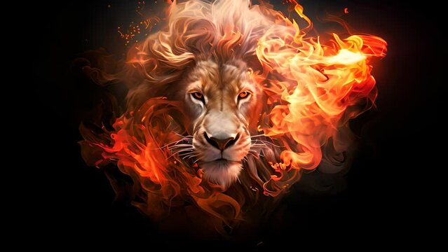 Lion Of Judah Head Divine King Majesty Unleashed, Fiery King Lion of Judah Stock Video.