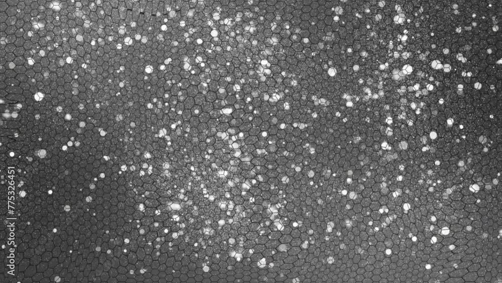 Poster white and black color glitter sparkles hexagon pattern loop able background