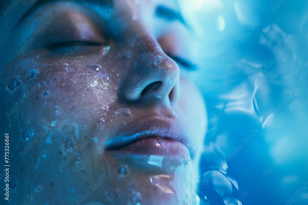 Aufkleber a cool and refreshing image showing an abstract rippling water effect in shades of blue and grey