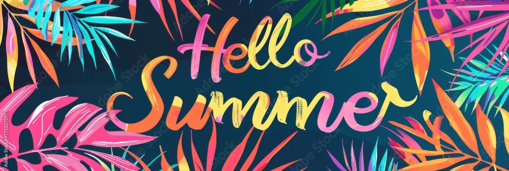 Poster a vibrant and colorful banner with the text 