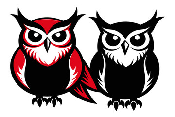 silhouette color image,Owl ,vector illustration,white background