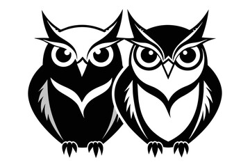 silhouette color image,Owl ,vector illustration,white background