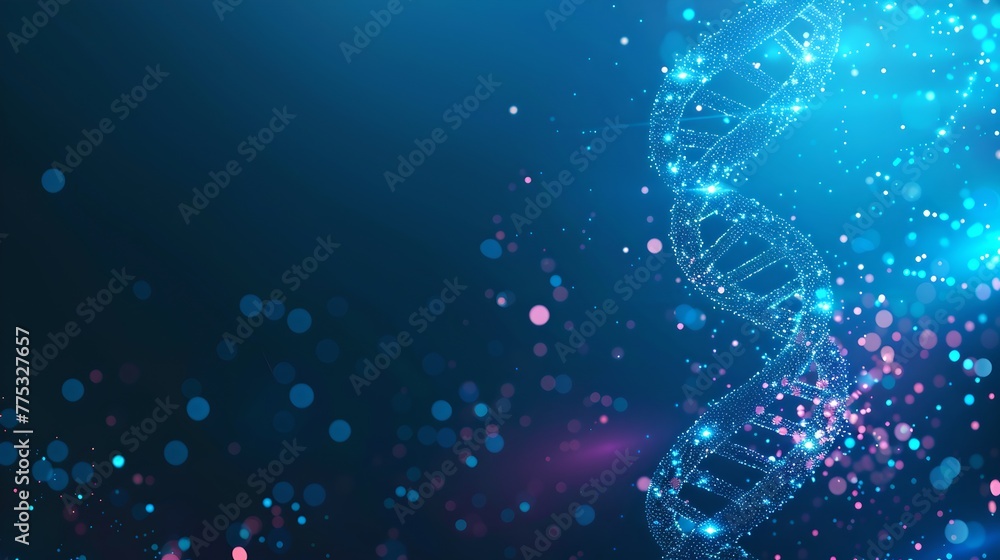 Aufkleber abstract digital blue helix resembling dna structure. sparkling particles depicting innovation and t