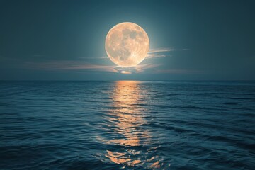 Full Moon Over Ocean