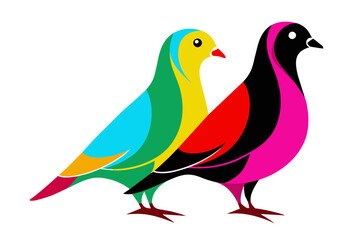 silhouette color image,Pigeon ,vector illustration,white background