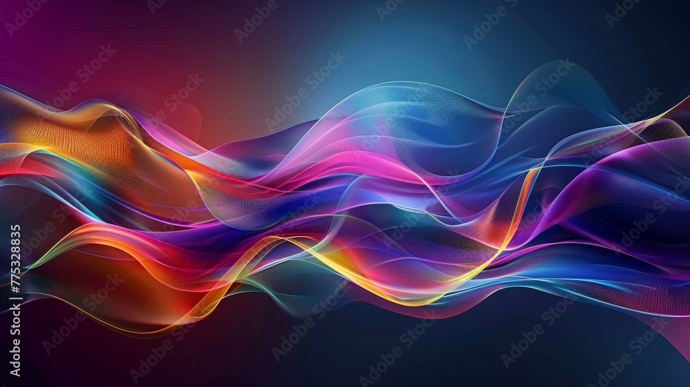 Poster vibrant abstract wave pattern with colors - this image features a visually captivating abstract wave