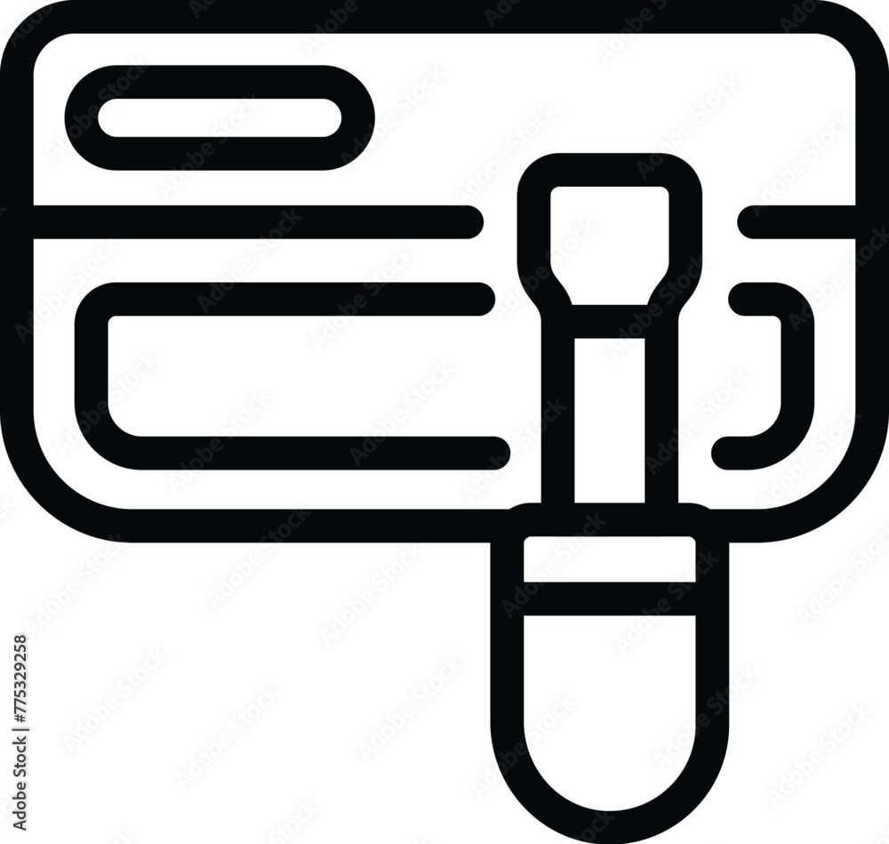 Poster installing air conditioner icon outline vector. install climate system. fresh temperature flow