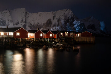 Reine, Norway, at night