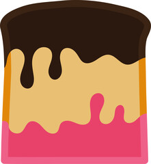 Chocolate and strawberry toast icon.	