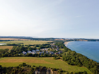 Aerial view of coast on the Island of Rugen in Mecklenberg Vorpommern