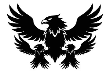 Obraz premium silhouette image,Eagle bird,vector illustration,white background