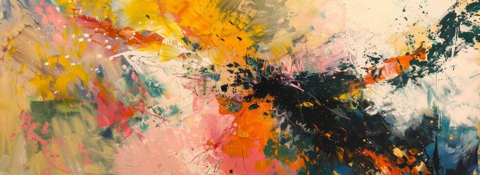 Abstract expressionist artwork for colorful backdrop
