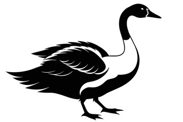 silhouette image,Goose bird,vector illustration,white background