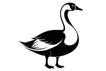 silhouette image,Goose bird,vector illustration,white background