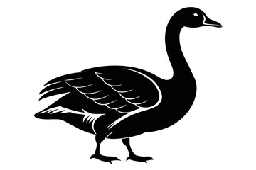 silhouette image,Goose bird,vector illustration,white background