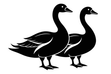 silhouette image,Goose bird,vector illustration,white background