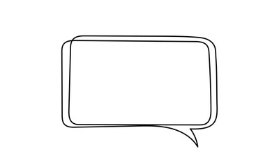 Naklejka premium Handwritten style speech bubble. Dialogue balloon, (chat cloud) in simple linear style. Editable stroke. Vector illustration.