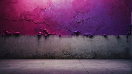 Electric magenta fuchsia lavender lilac abstract background for design. Color gradient. Painted old concrete wall with plaster. Bright. Colorful.