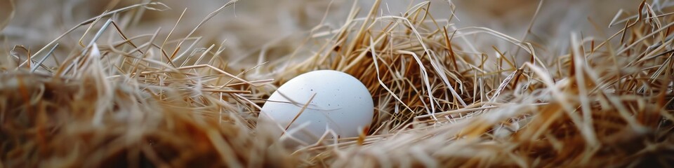 egg on dry grass.