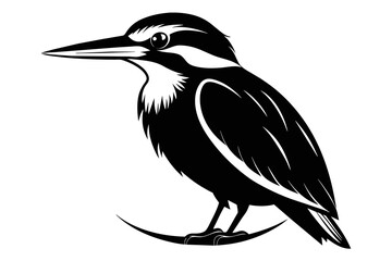 Obraz premium silhouette image,Kingfisher bird,vector illustration,white background