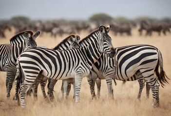 Fototapeta na wymiar A view of a Herd of Zebra