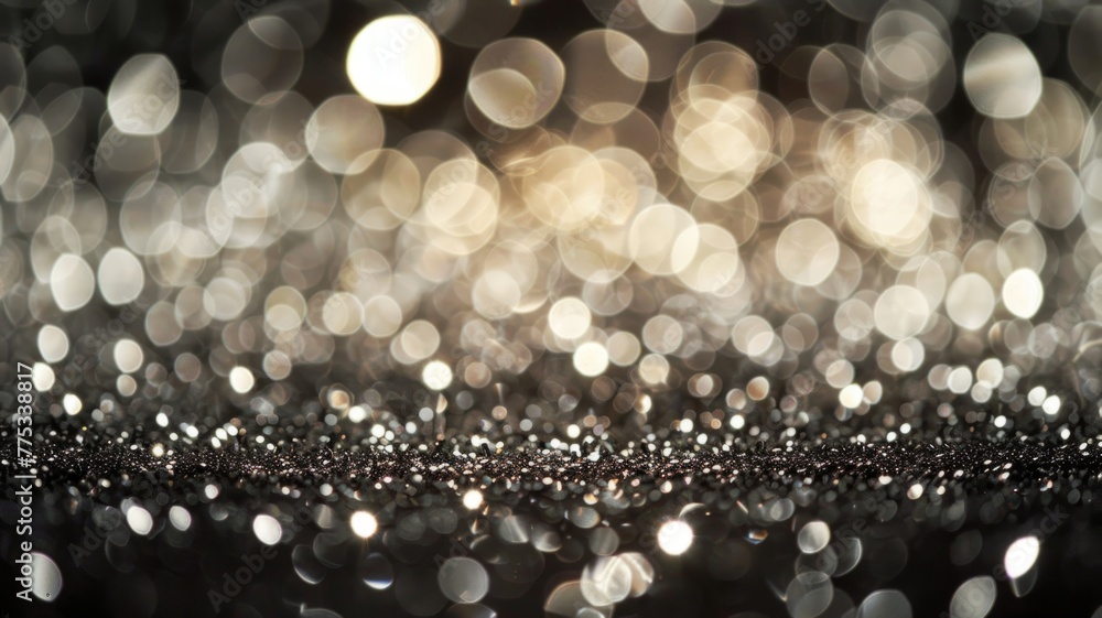 Poster abstract sparkling glitter dust on dark background - an abstract gradient of sparkling glitter dust 